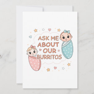 Süße Zwilling-Baby-Burrito-Ankündigung-Illustratio Ankündigung