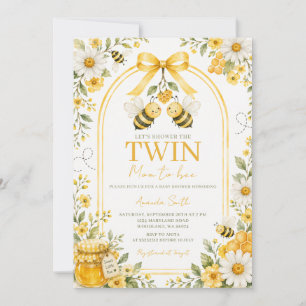Süße Zwilling Honig Biene Mädchen Baby Shower Dais Einladung