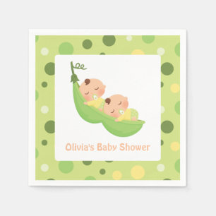 Süße Zwillinge Baby Shower Servietten Zwei Erbsen