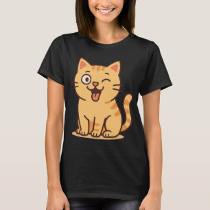 Süße zwinkernde Katzen-Cartoon – Lustige Kawaii-Ka T-Shirt