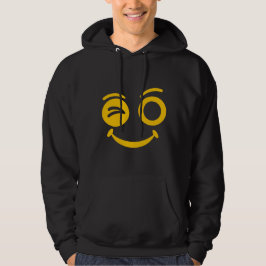 Süße zwinkernden Smiley-Gesicht schwarzer Pullover