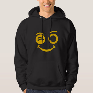 Süße zwinkernden Smiley-Gesicht schwarzer Pullover