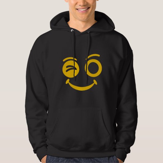 Süße zwinkernden Smiley-Gesicht schwarzer Pullover (Vorderseite)
