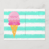 Süßeis 1. Geburtstag Party Pink Minze Postkarte (Rückseite)