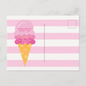 Süßeis 1. Geburtstag Party pink weiß Postkarte (Rückseite)