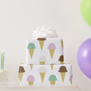 Süßeis Creme Cones Leckerei Party Geschenkpapier