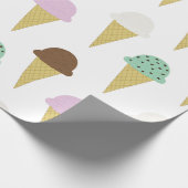 Süßeis Creme Cones Leckerei Party Geschenkpapier (Ecke)