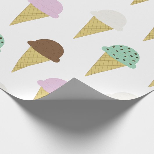 Süßeis Creme Cones Leckerei Party Geschenkpapier (Ecke)