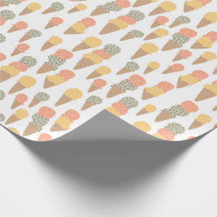 Süßeis Creme Cones Pastellmuster Geschenkpapier