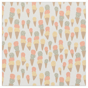 Süßeis Creme Cones Pastellmuster Stoff