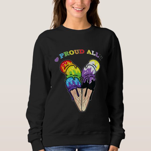 Süßeis Creme Stolz Ally Non-Binary Ice Cream Sweatshirt (Vorderseite)
