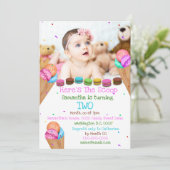 Süßeis Foto JÄHRIGE Geburtstagsparty Einladung (Stehend Vorderseite)