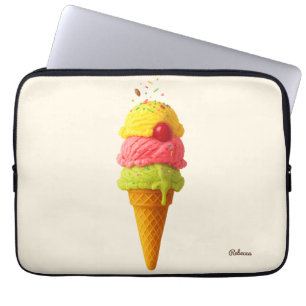 Süßeiscreme-Kone - Individuelle Name-Option Laptopschutzhülle