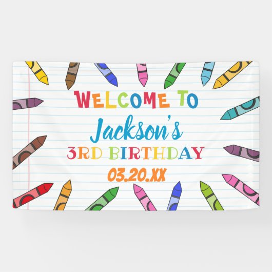 Süssen Crayon Art Paper Farbiges Party Geburtstag Banner (Horizontal)