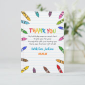 Süssen Crayon Art Paper Farbiges Party Geburtstag Dankeskarte (Stehend Vorderseite)