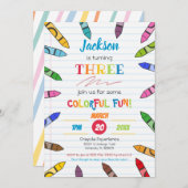 Süssen Crayon Art Paper Farbiges Party Geburtstag Einladung (Vorne/Hinten)