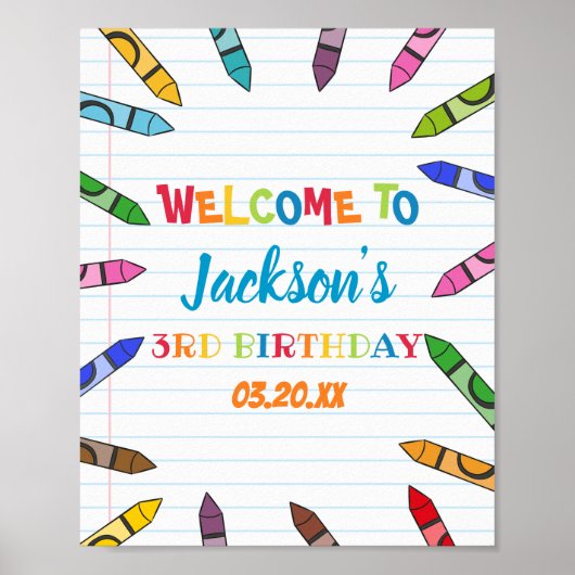 Süssen Crayon Art Paper Farbiges Party Geburtstag Poster (Vorne)