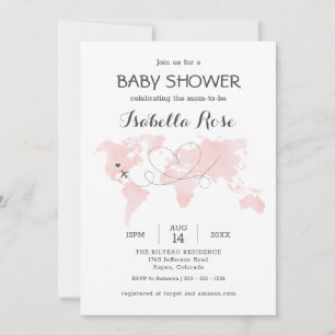 Süssen Karte Reiseabenteuer Rosa Kinderdusche