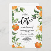 Süssen Orangen Babydusche Einladung (Vorne/Hinten)