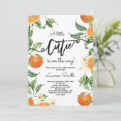 Süssen Orangen Babydusche Einladung (Stehend Vorderseite)