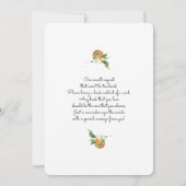 Süssen Orangen Babydusche Einladung (Rückseite)