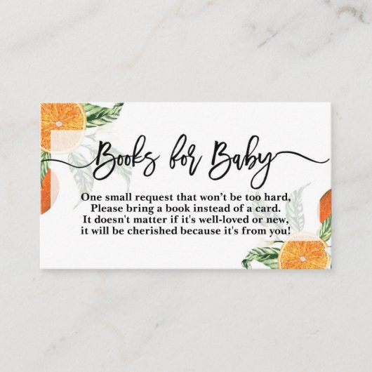 Süssen Orangen bringen Buchkarte Begleitkarte (Vorderseite)