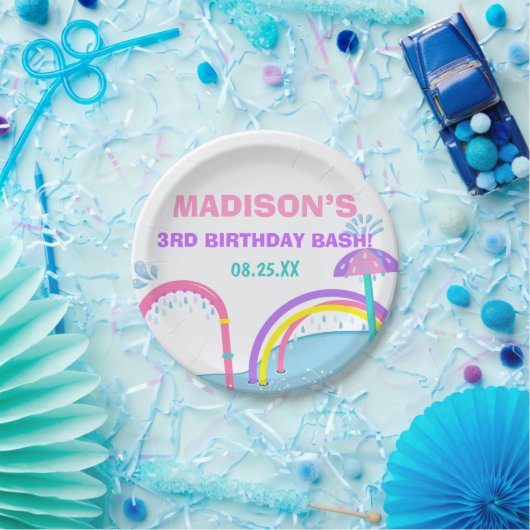 Süssen Splish Splash Pad Wasserpark Girl Pappteller (Party)
