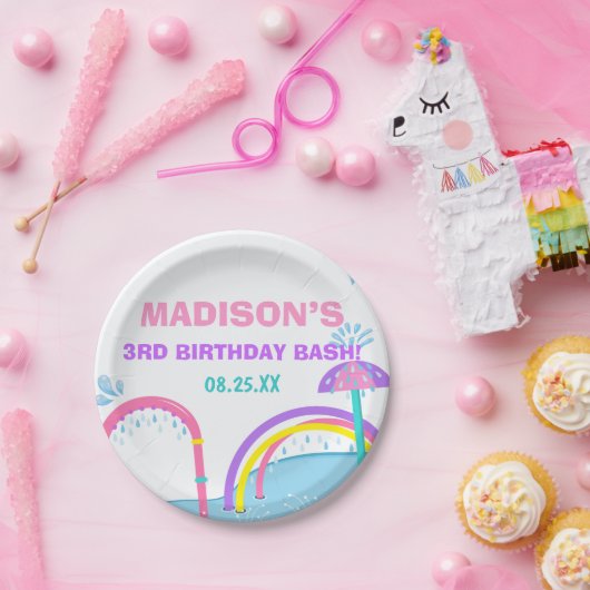 Süssen Splish Splash Pad Wasserpark Girl Pappteller (Party)