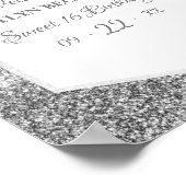 Süssen Sweet 16 Silver Glitzer Elegant Geburtstag Poster (Ecke)