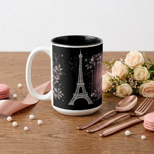 Süßer 16. Geburtstag Chic Pariser Errötend Rosa Gl Zweifarbige Tasse