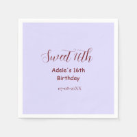 Süßer 16. Geburtstag lila pastell mauve retro Name