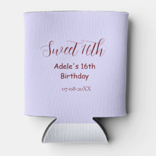 Süßer 16. Geburtstag lila pastellfarbener mauve Re Dosenkühler