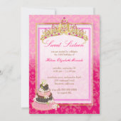 Süßer 16/Prinzessin/4-Tier-Schokoladenkuchen Einladung (Rückseite)