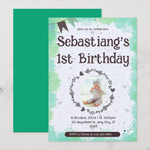 Süßer 1. Geburtstag Einladung