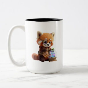 Süßer 3D-Cartoon-Roter-Panda-Cozy-Pullover-Heißer- Zweifarbige Tasse