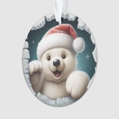 Süßer 3D Eisbär Ornament (Vorderseite)