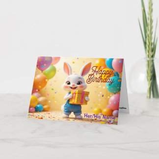 Süßer 3D-Hase Alles Gute zum Geburtstag Karte