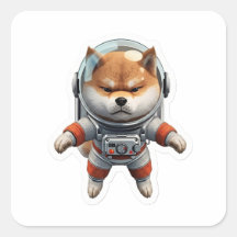 Süßer 3D-Shiba-Inu-Astronaut Weltraum-Hund Vinyl-A