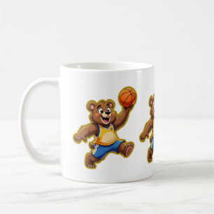 Süßer 3D-Teddybär spielt Basketball – Lieblich Kaffeetasse