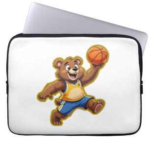 Süßer 3D-Teddybär spielt Basketball – Lieblich S Laptopschutzhülle