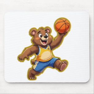 Süßer 3D-Teddybär spielt Basketball – Lieblich S Mousepad