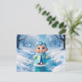Süßer 3D-Wassermann-Sternzeichen-Charakter Postkarte (Stehend Vorderseite)