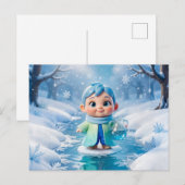 Süßer 3D-Wassermann-Sternzeichen-Charakter Postkarte (Vorne/Hinten)