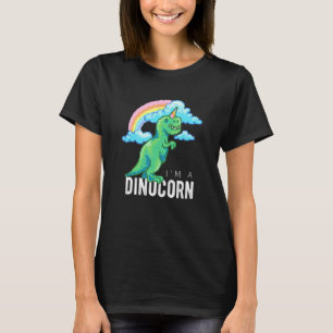 Süßer 8-Bit-Dinocorn-Dinosaurier-Einhorn-Paläontol T-Shirt