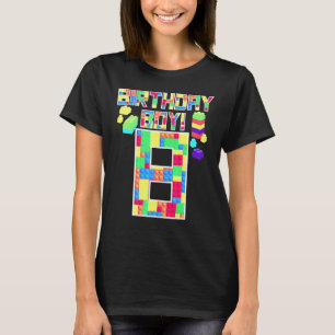 Süßer 8. Geburtstag 8 Jahre alter Blockbau Jungen T-Shirt