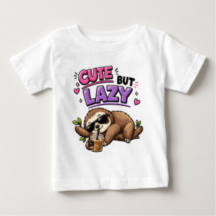 Süßer aber fauler Faultier mit Eiskaffee Baby T-shirt