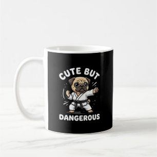 Süßer aber gefährlicher Pug-Hund Karate Kaffeetasse