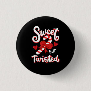 Süßer aber verdrehter lustiger Weihnachts-Candycan Button