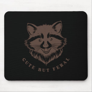 Süßer aber verwilderter Waschbär braun vintage Mousepad