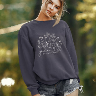 Süßer Absolvent Erblühende Wildblume Modern Retro Sweatshirt